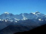 07 Gyachung Kang To Cho Oyu From Pang La Gyachung Kang (7952m) and Cho Oyu (8201m) close up from the Pang La (5250m) pass on the way to Everest North Face in Tibet.